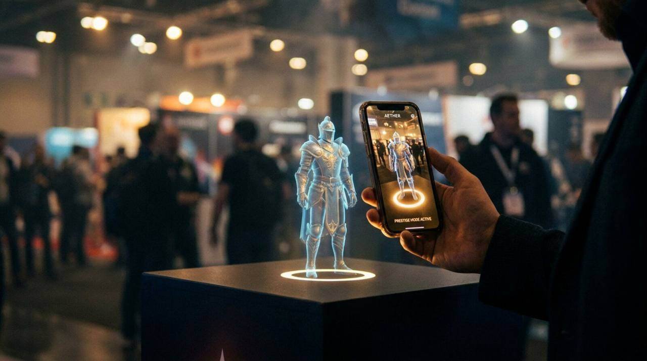 AETHER, Augmented Reality Activations, shown deployed in an event environment
