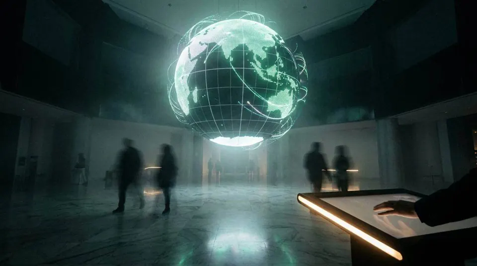ATLAS, LED Globe, shown deployed in an event environment