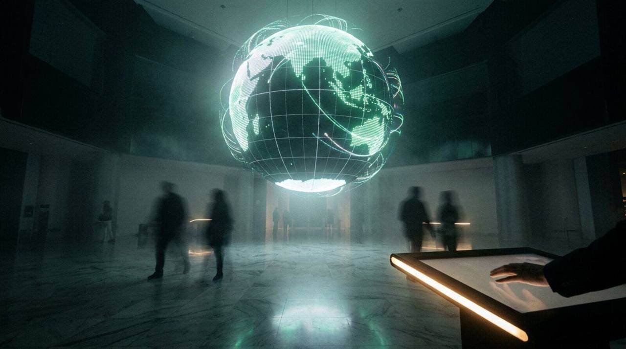 ATLAS, LED Globe, shown deployed in an event environment
