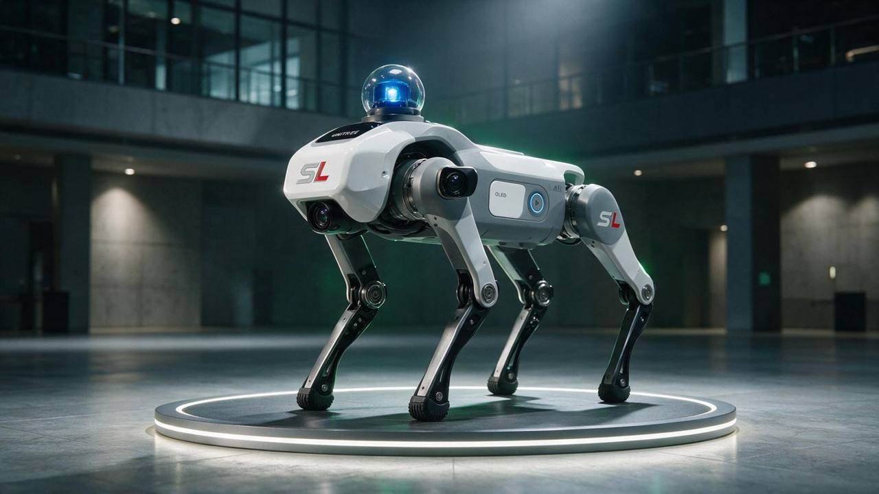 CERBERUS, Quadruped Robot Greeter, shown deployed in an event environment