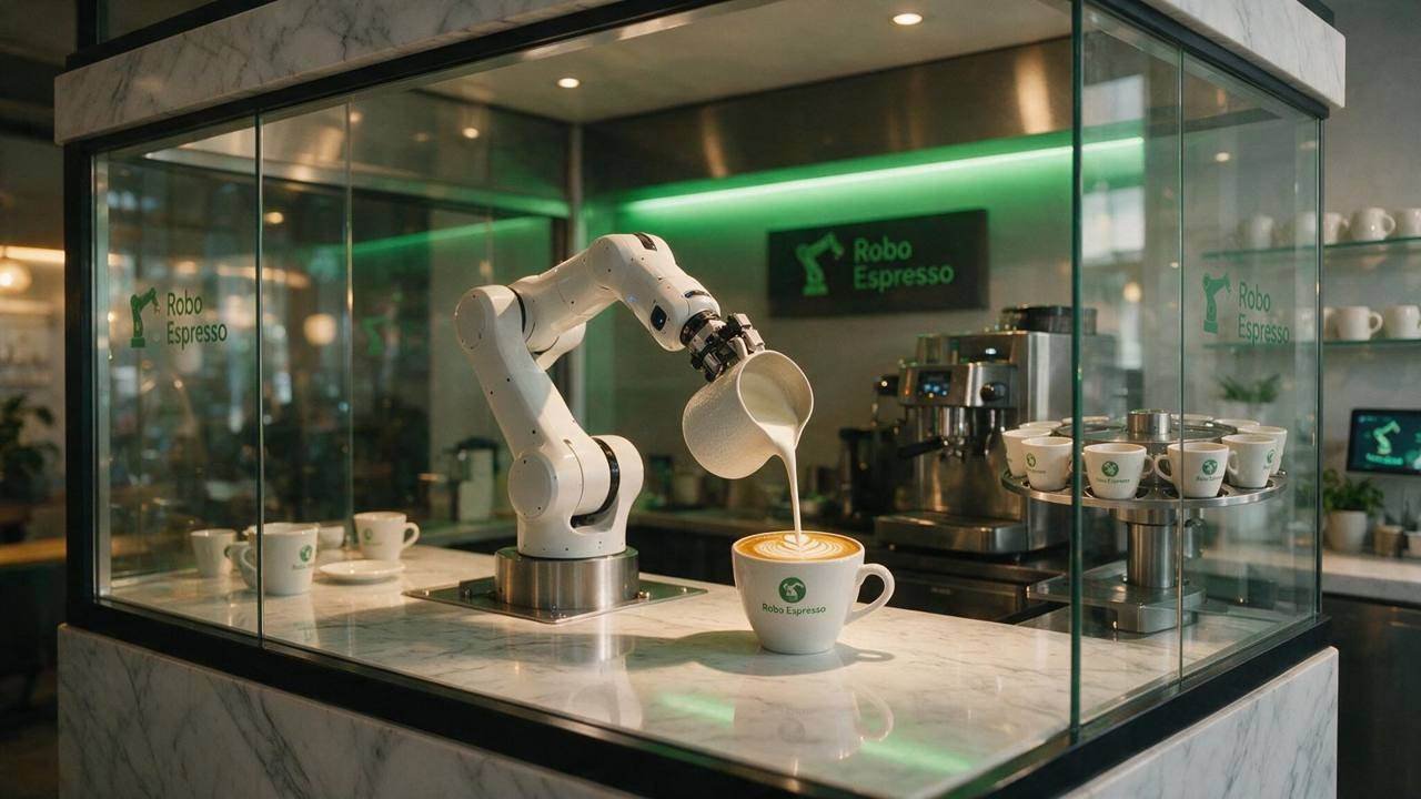 EMBER, Robotic Barista Station, shown deployed in an event environment