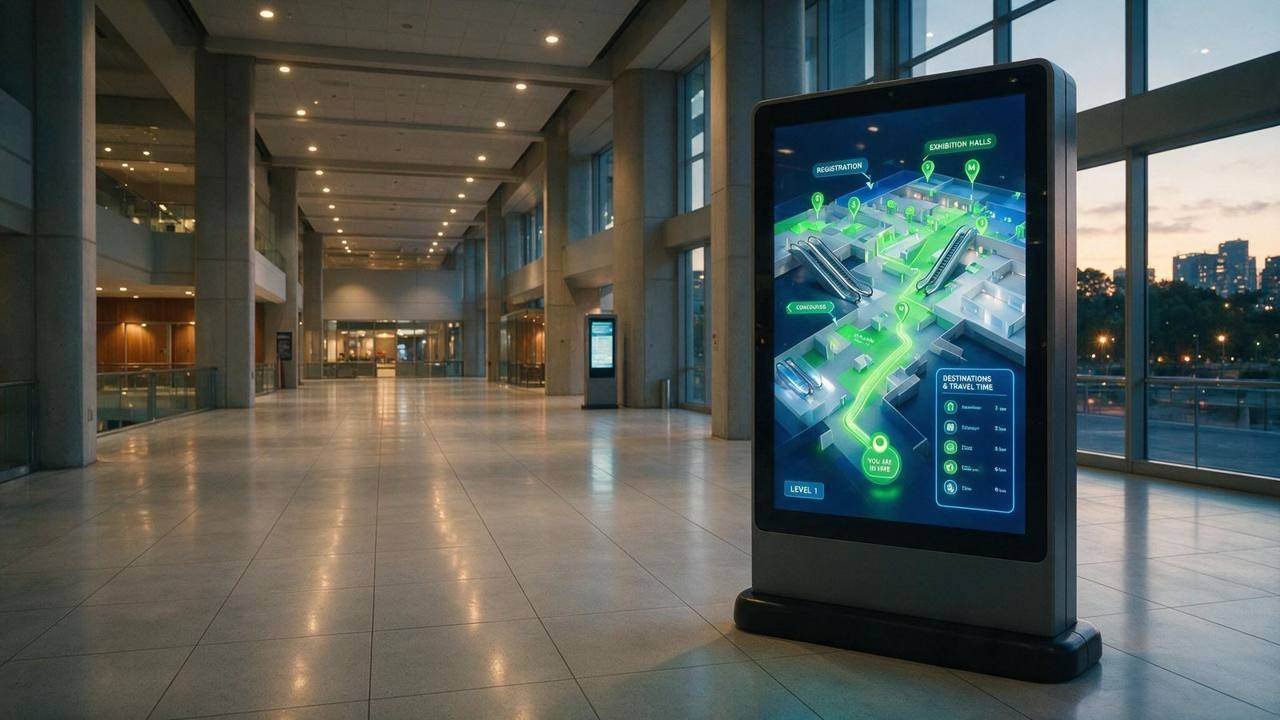 COMPASS, Wayfinding & Navigation, shown deployed in an event environment