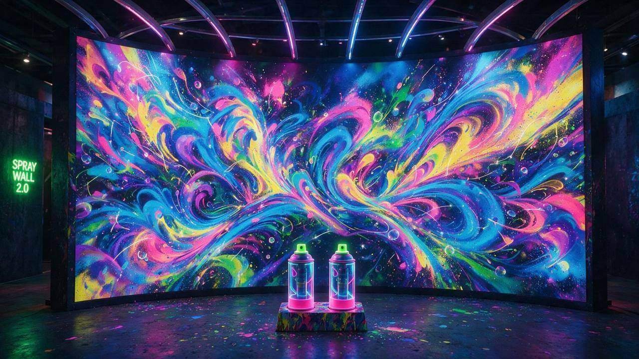 FRESCO, Digital Graffiti Wall, shown deployed in an event environment