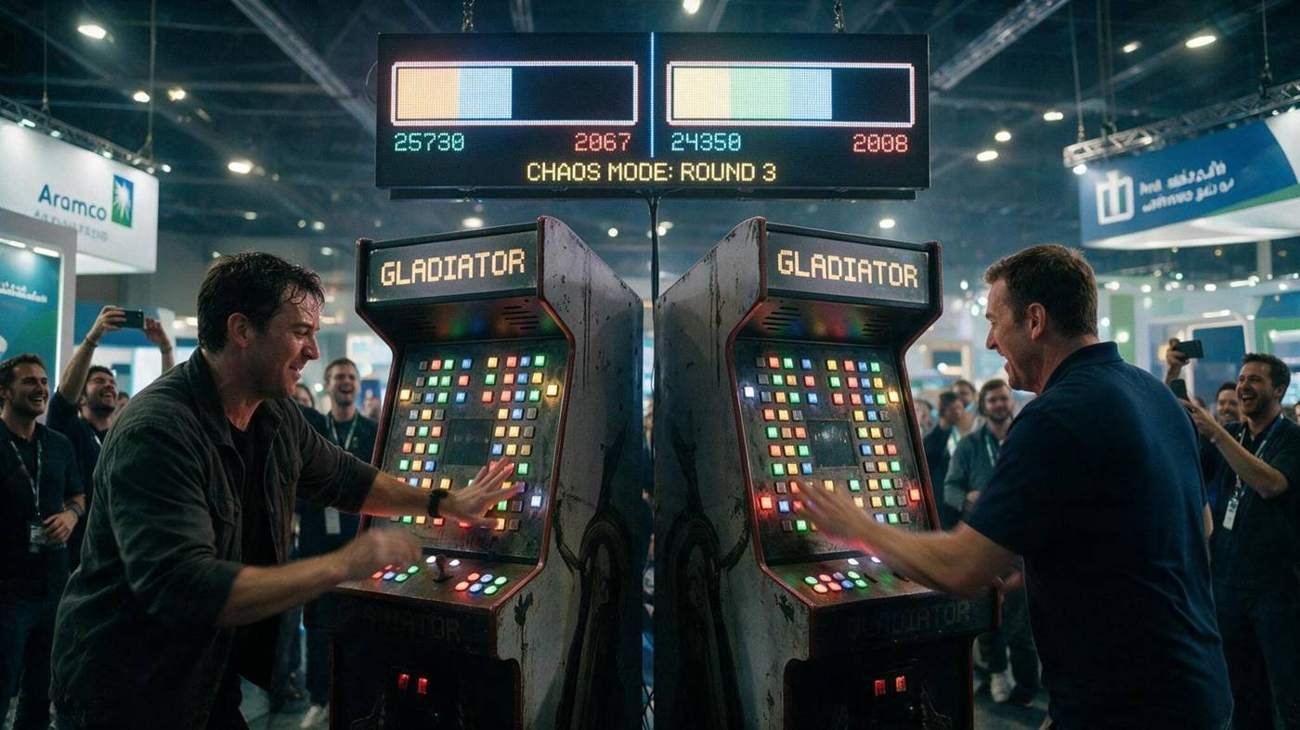 GLADIATOR, Ultimate Reaction Game, shown deployed in an event environment