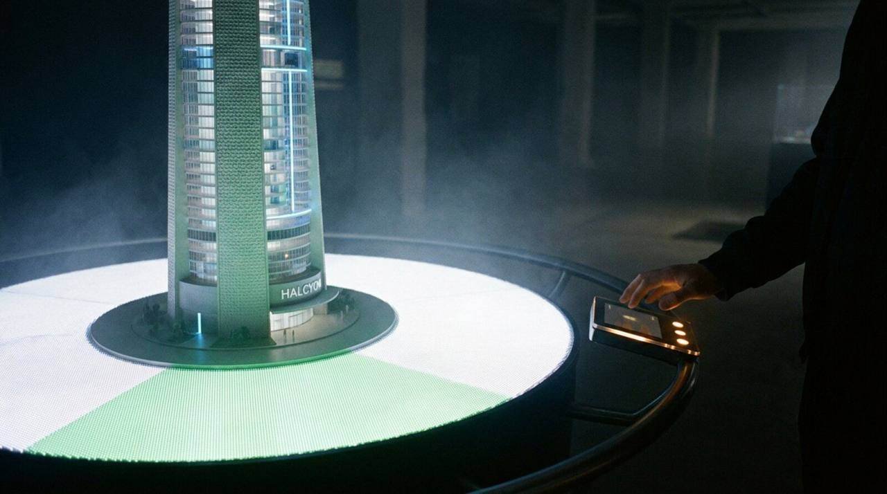 HALCYON, Circular LED Platform Model, shown deployed in an event environment