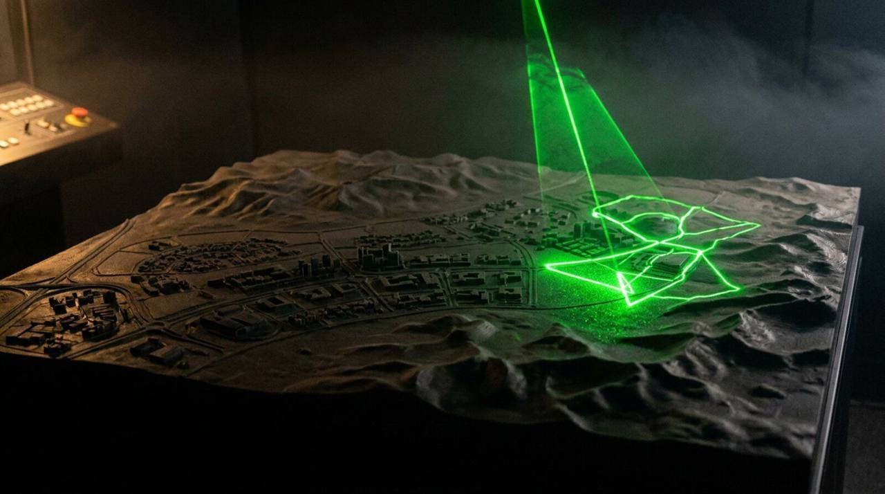 LUMINA, Laser-Projection Site Model, shown deployed in an event environment