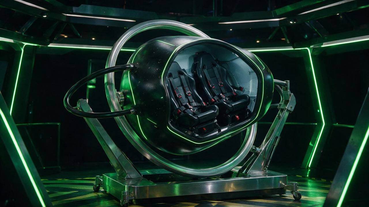 MAELSTROM, Full-Motion VR 360 Simulator, shown deployed in an event environment