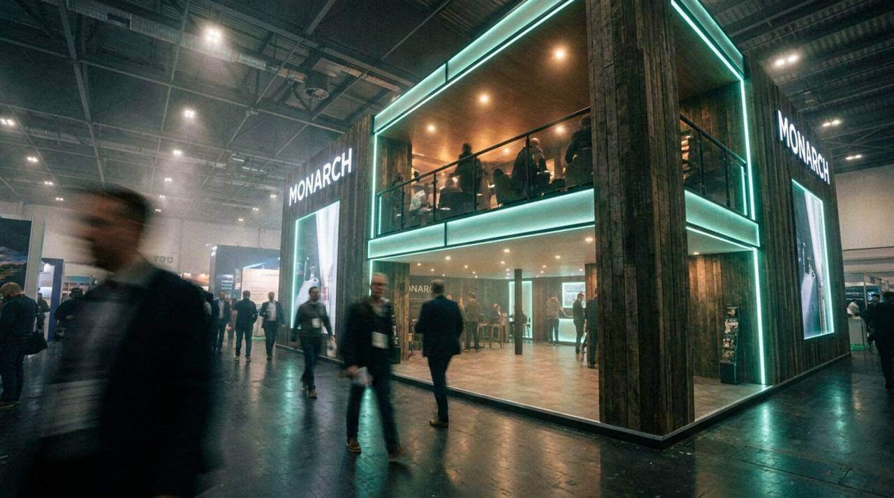 MONARCH, Exhibition Stands & Scale Models, shown deployed in an event environment