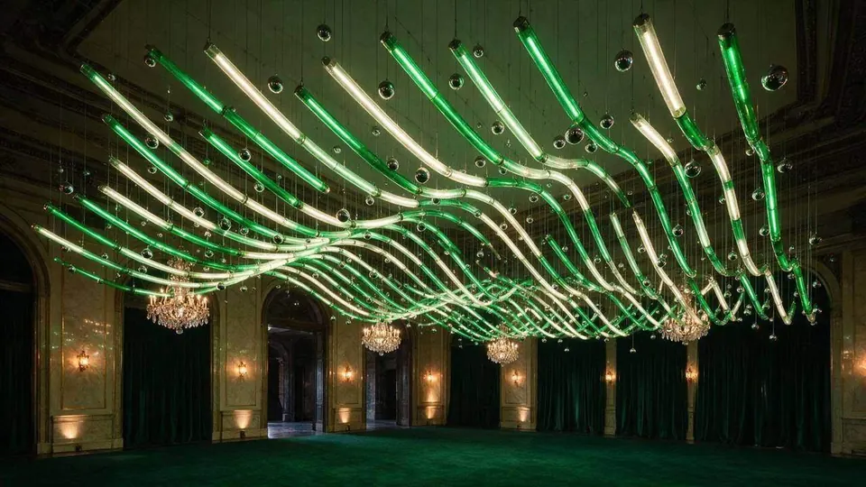 PENDULUM Kinetic Ceiling deployed in a live event environment, hero view