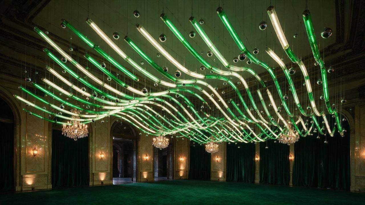 PENDULUM, Kinetic Ceiling, shown deployed in an event environment