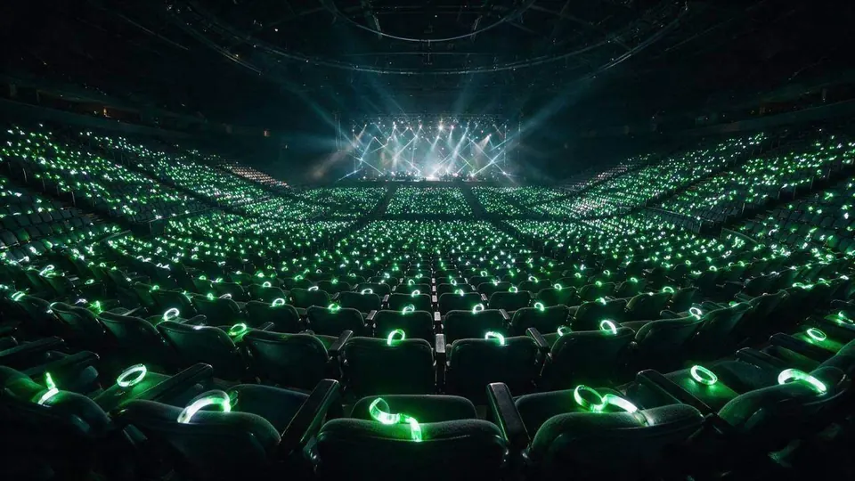 PULSAR, Crowd-Synced LED Wristbands, shown deployed in an event environment