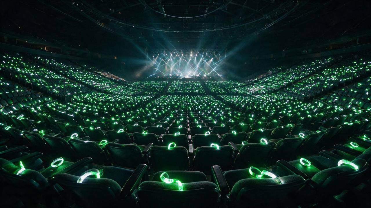 PULSAR, Crowd-Synced LED Wristbands, shown deployed in an event environment
