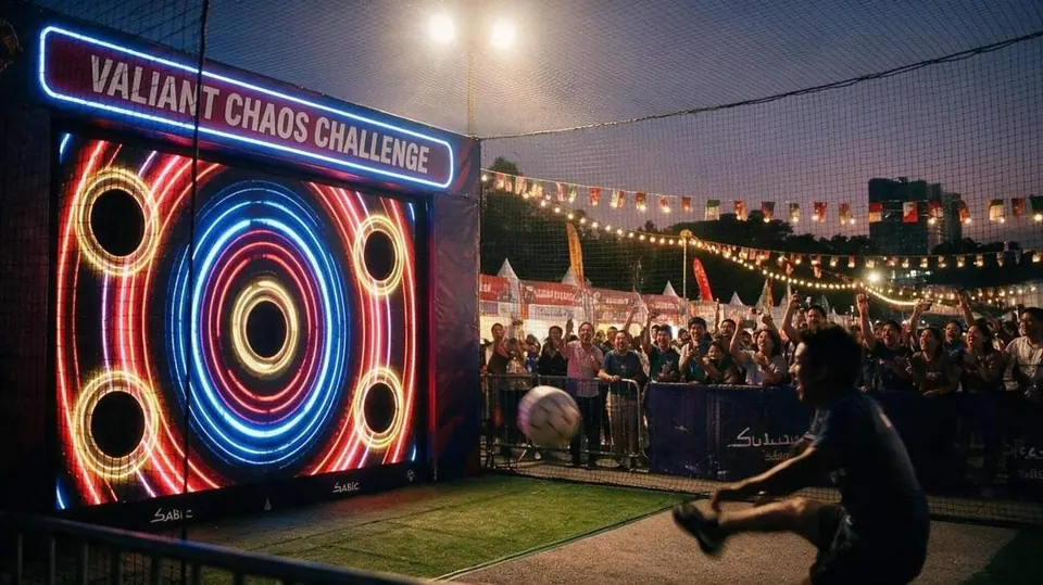 VALIANT, The Soccer Challenge, shown deployed in an event environment