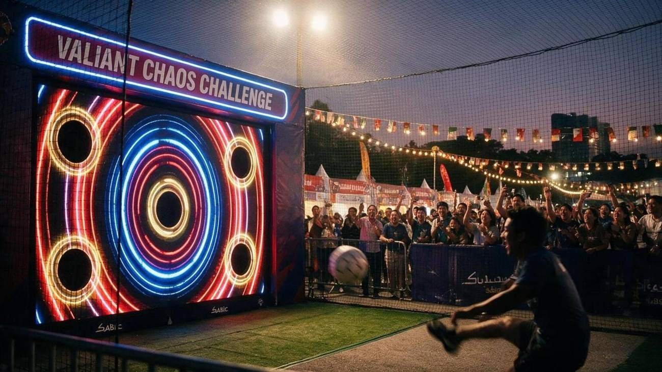 VALIANT, The Soccer Challenge, shown deployed in an event environment