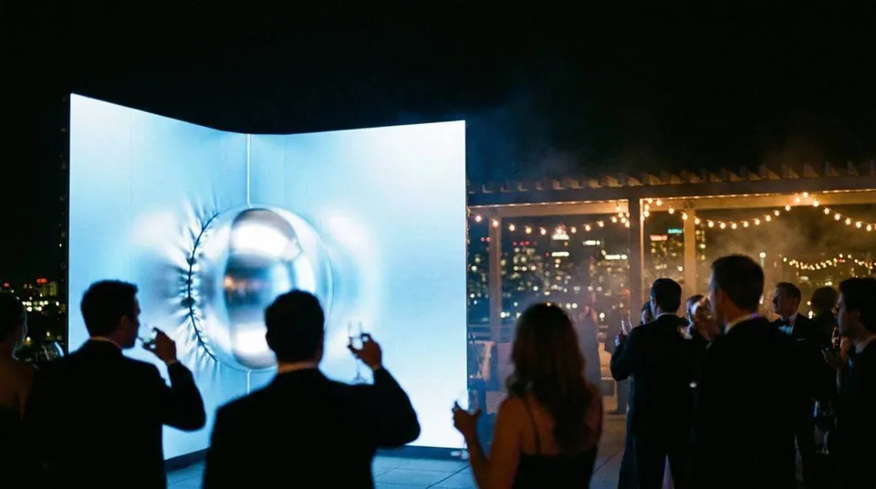 VERTIGO, Naked Eye 3D LED Experience, shown deployed in an event environment