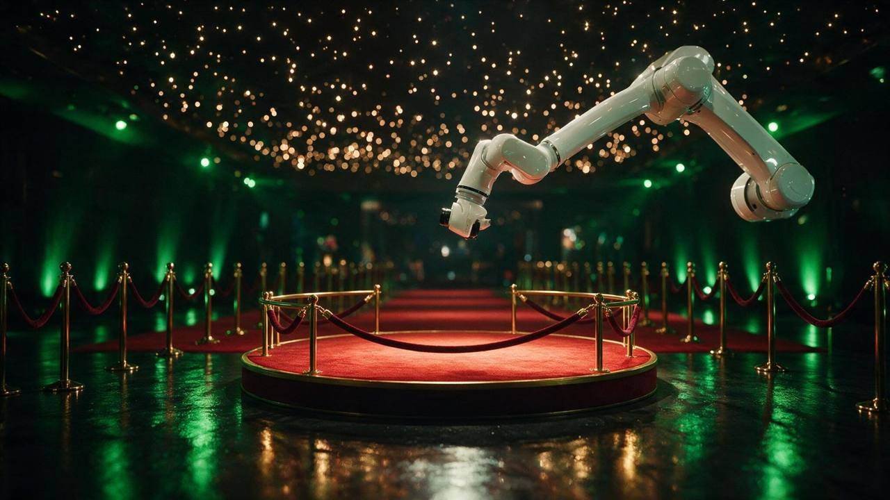 VOGUE, Robotic Arm Photo Booth, shown deployed in an event environment