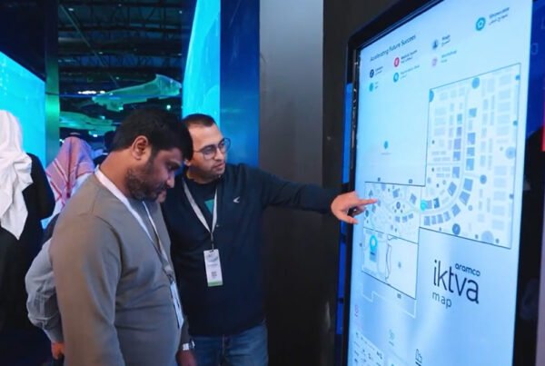 Smart interactive wayfinder built by FAIM for Aramco iktva