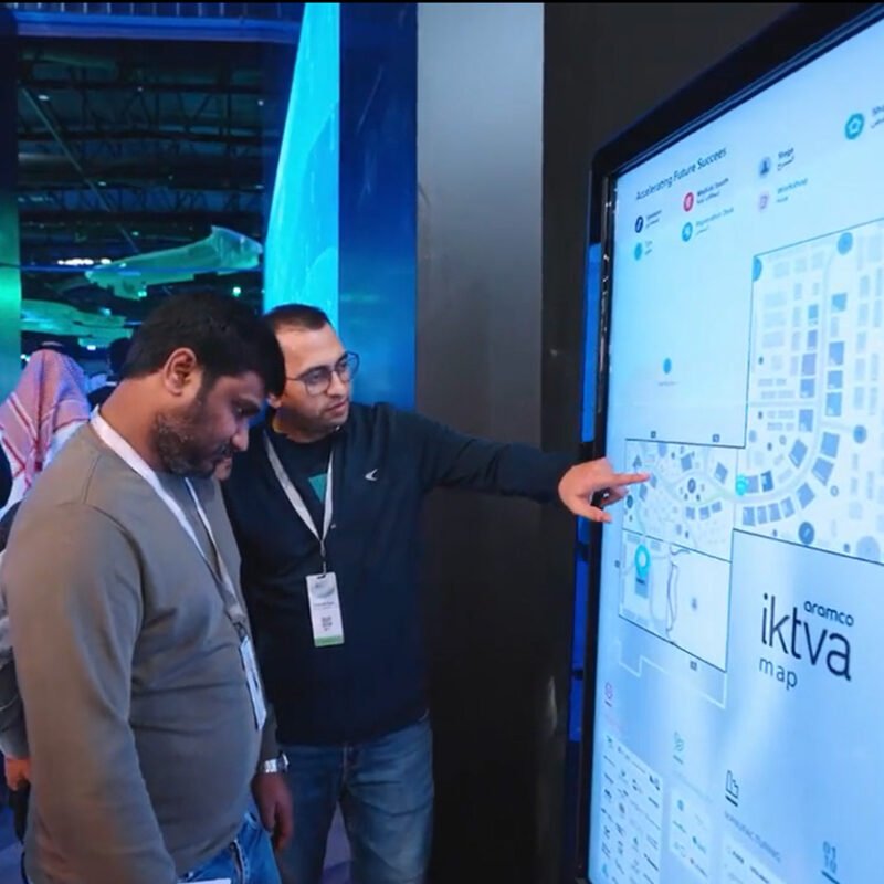 Smart interactive wayfinder built by FAIM for Aramco iktva