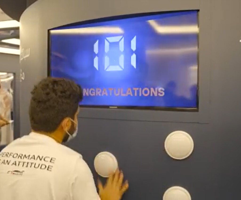Custom branded reaction game built by FAIM