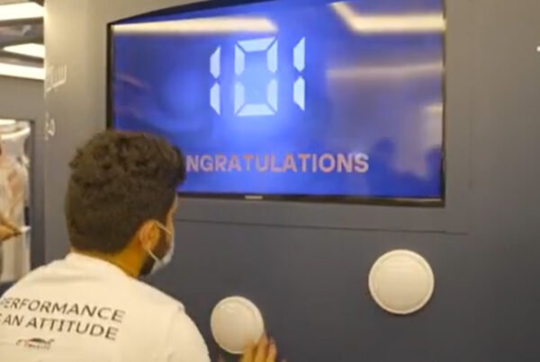 Custom branded reaction game built by FAIM