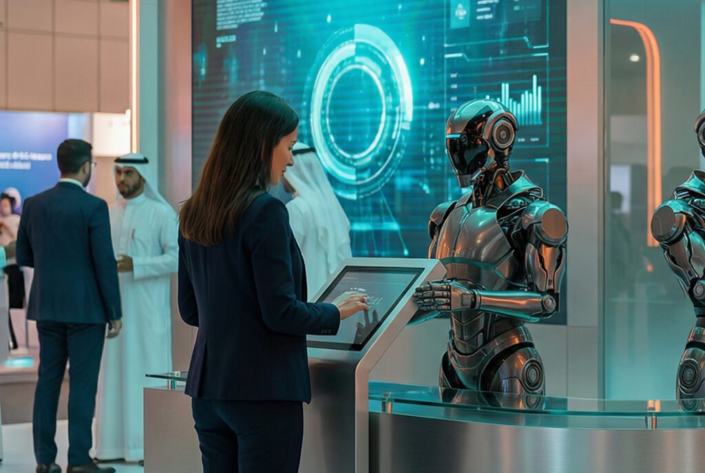 AI powered reception and registration desk built by FAIM