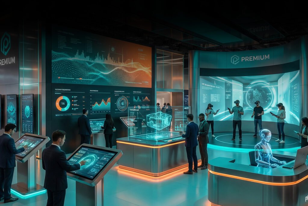 An exhibition booth build by FAIM in operation