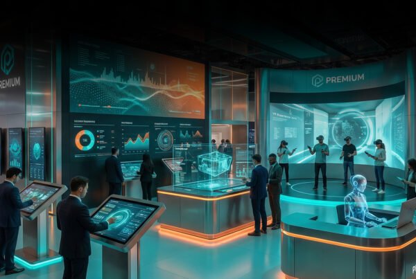 An exhibition booth build by FAIM in operation
