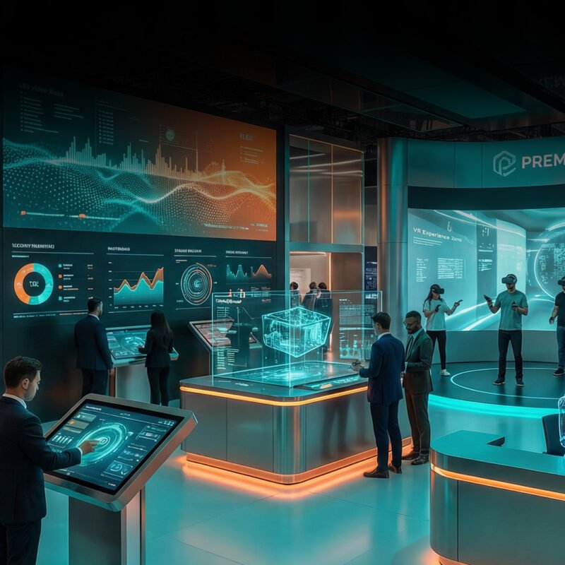 An exhibition booth build by FAIM in operation