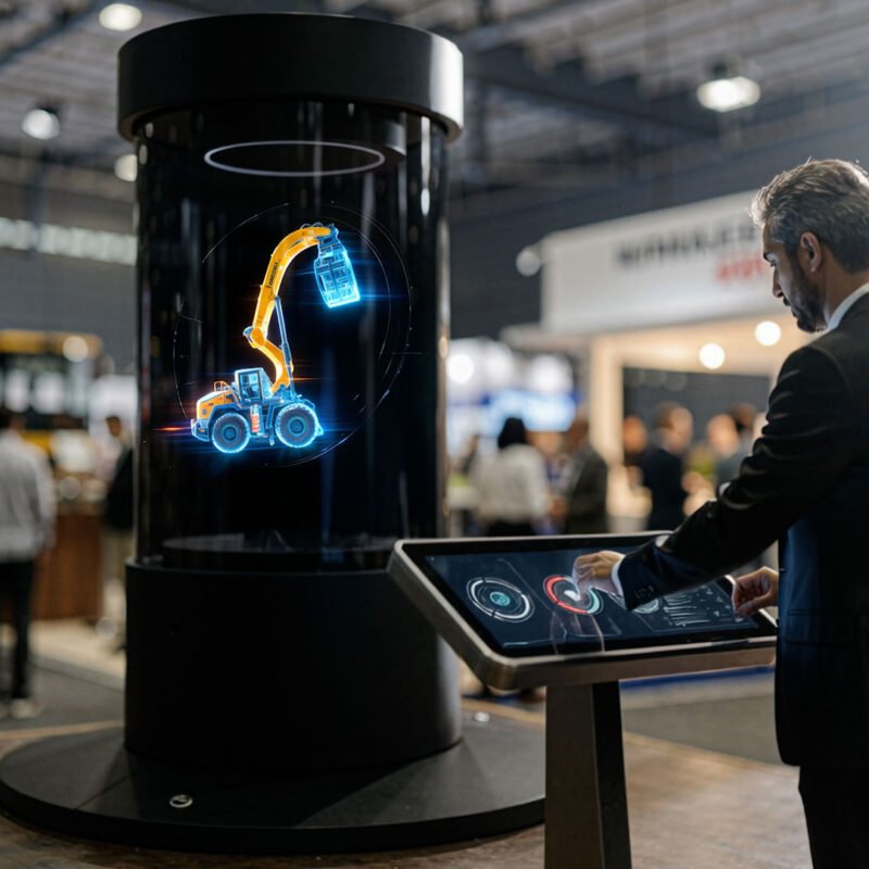 Cylindrical holographic display built by FAIM