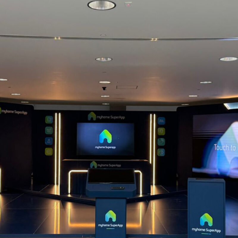The myhome SuperApp launch stand built by FAIM for Saudi Aramco