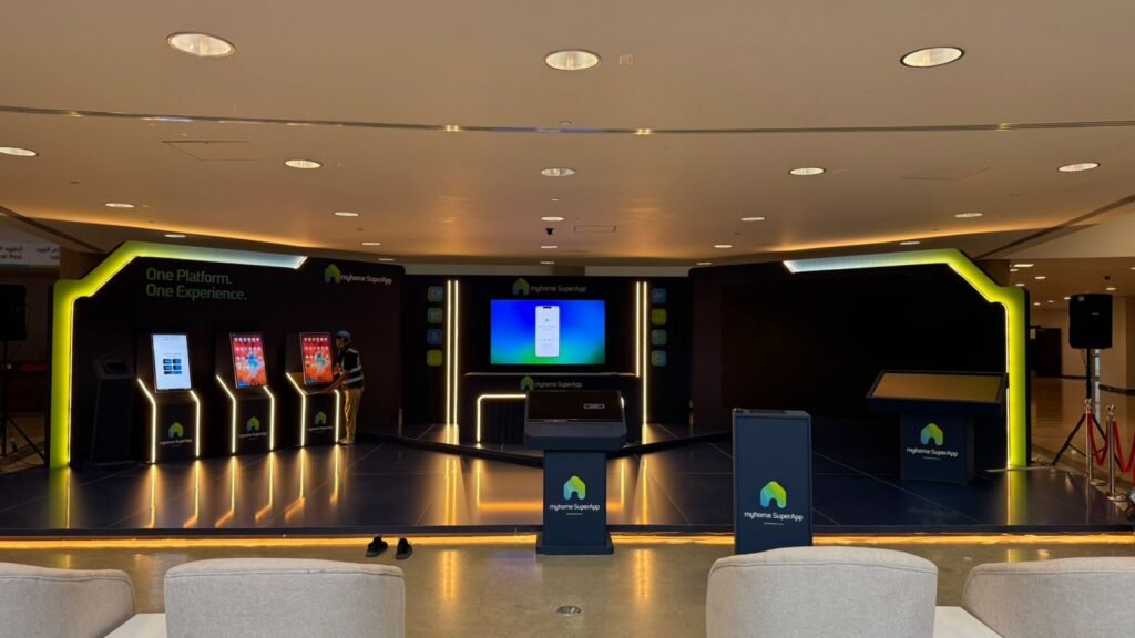 The myhome SuperApp launch stand built by FAIM for Saudi Aramco