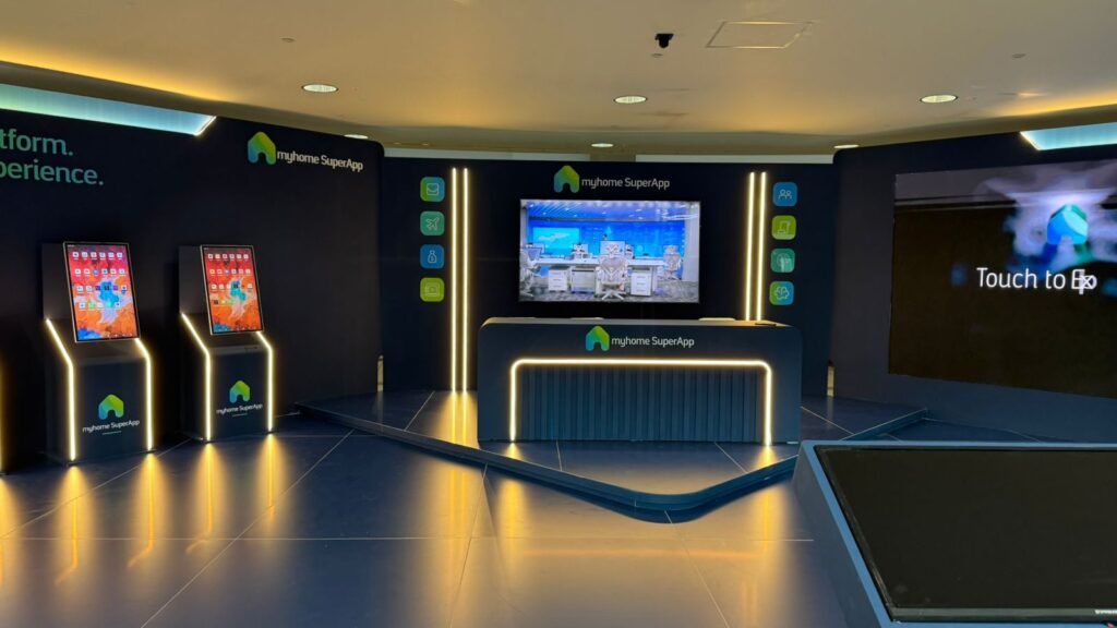 The myhome SuperApp launch stand built by FAIM for Saudi Aramco
