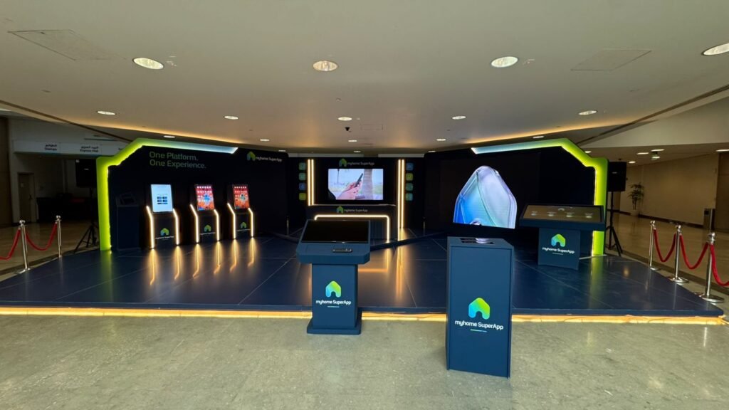 The myhome SuperApp launch stand built by FAIM for Saudi Aramco