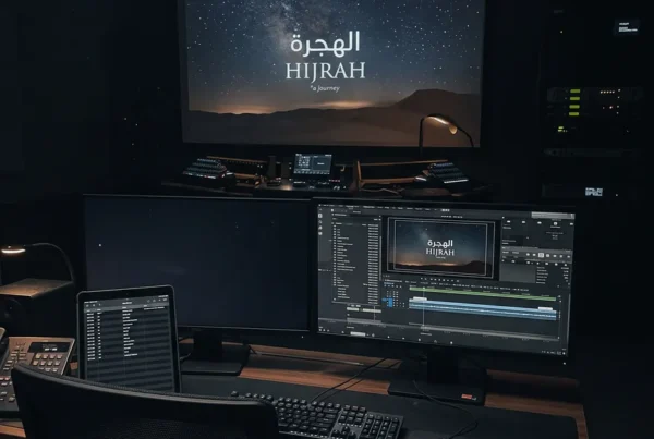 A FAIM edit suite finishing the Hijrah film